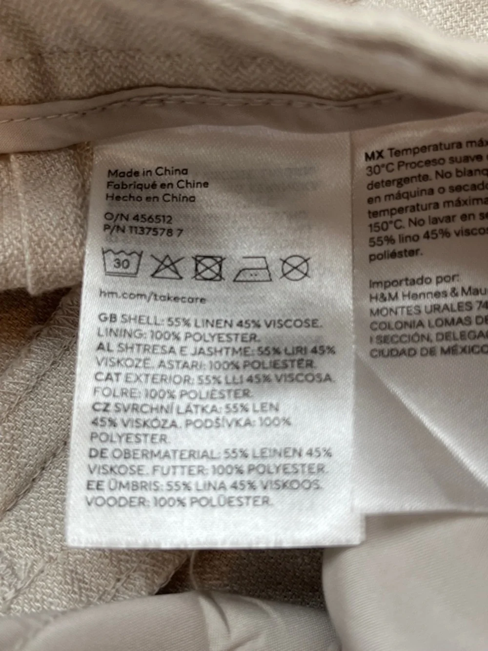 H&M Linen Blend Tailored Trpuser Pants Ankle Length  6